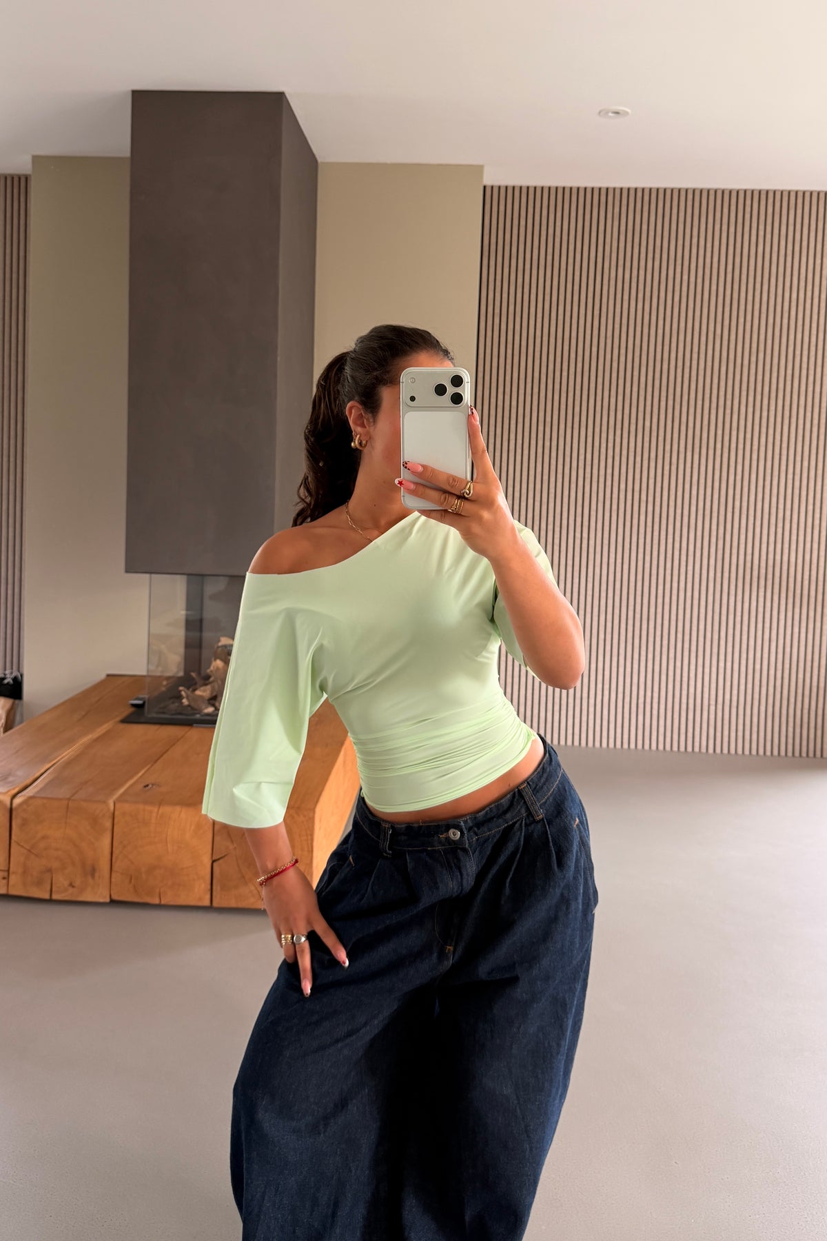Off-shoulder Top Mint