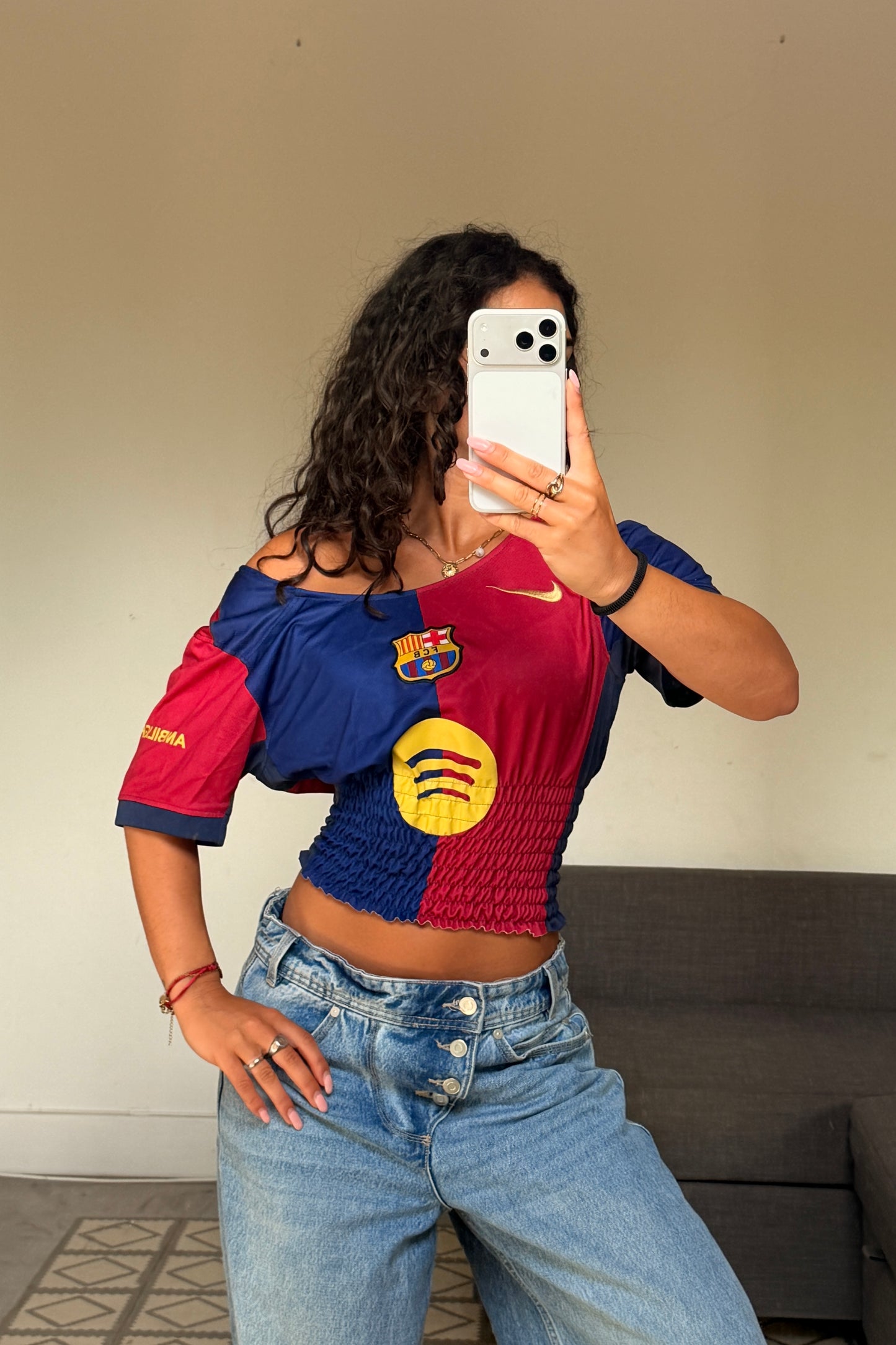 FC Barcelona Off-shoulder Shirt