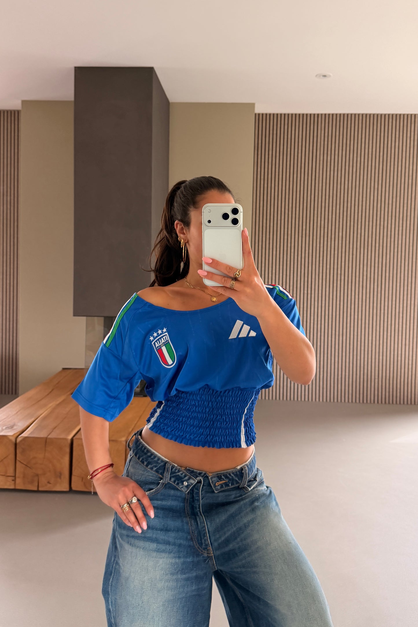 Italy Off-shoulder Shirt