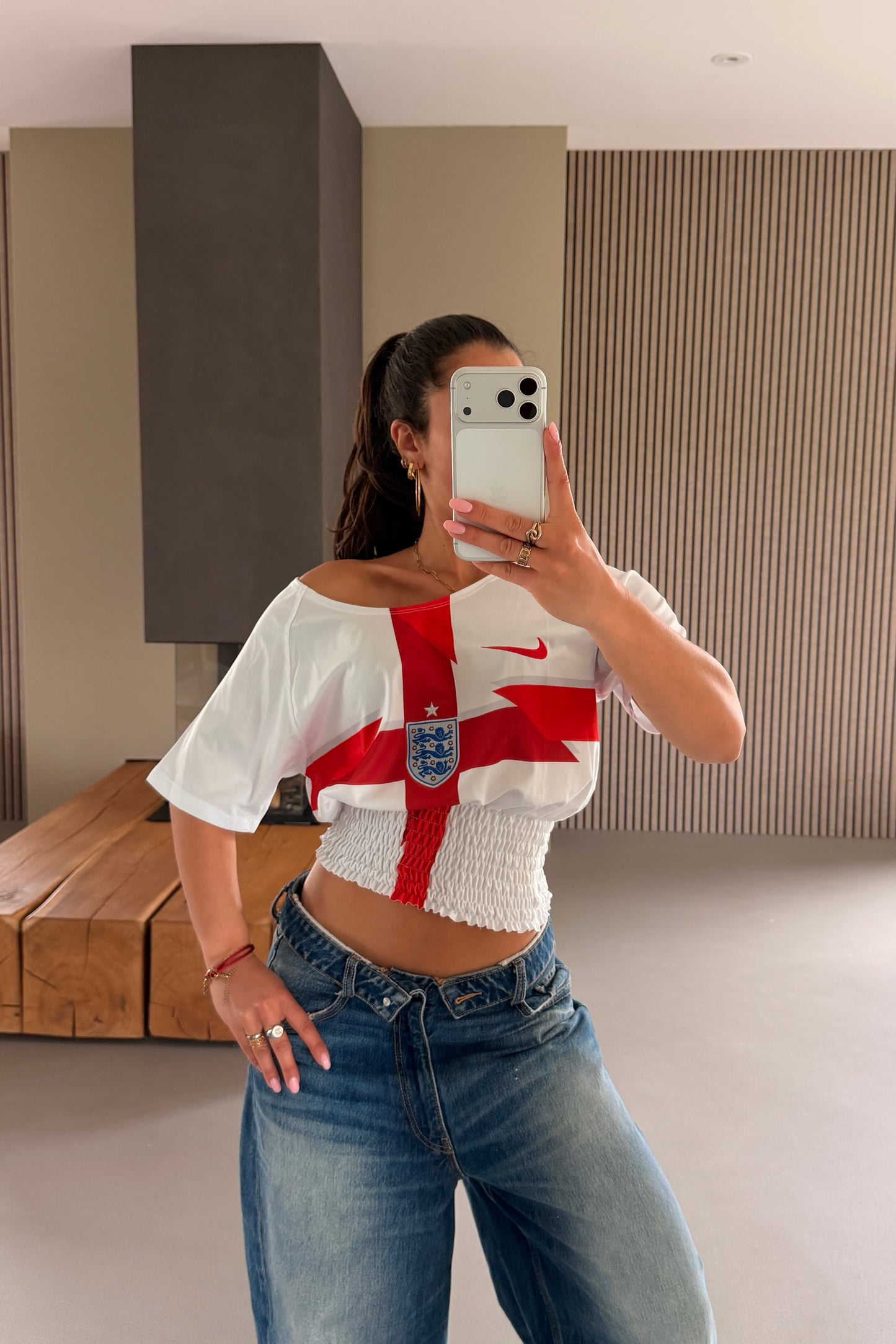 England Off-shoulder Shirt